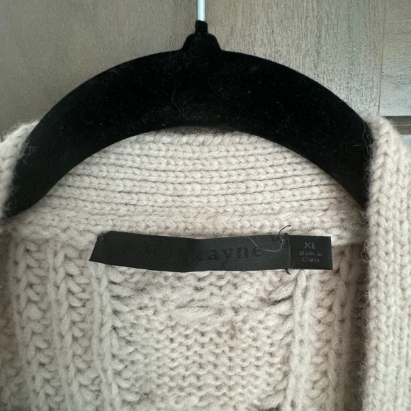 Jenni Kayne Cream Cable Knit Sweater XL